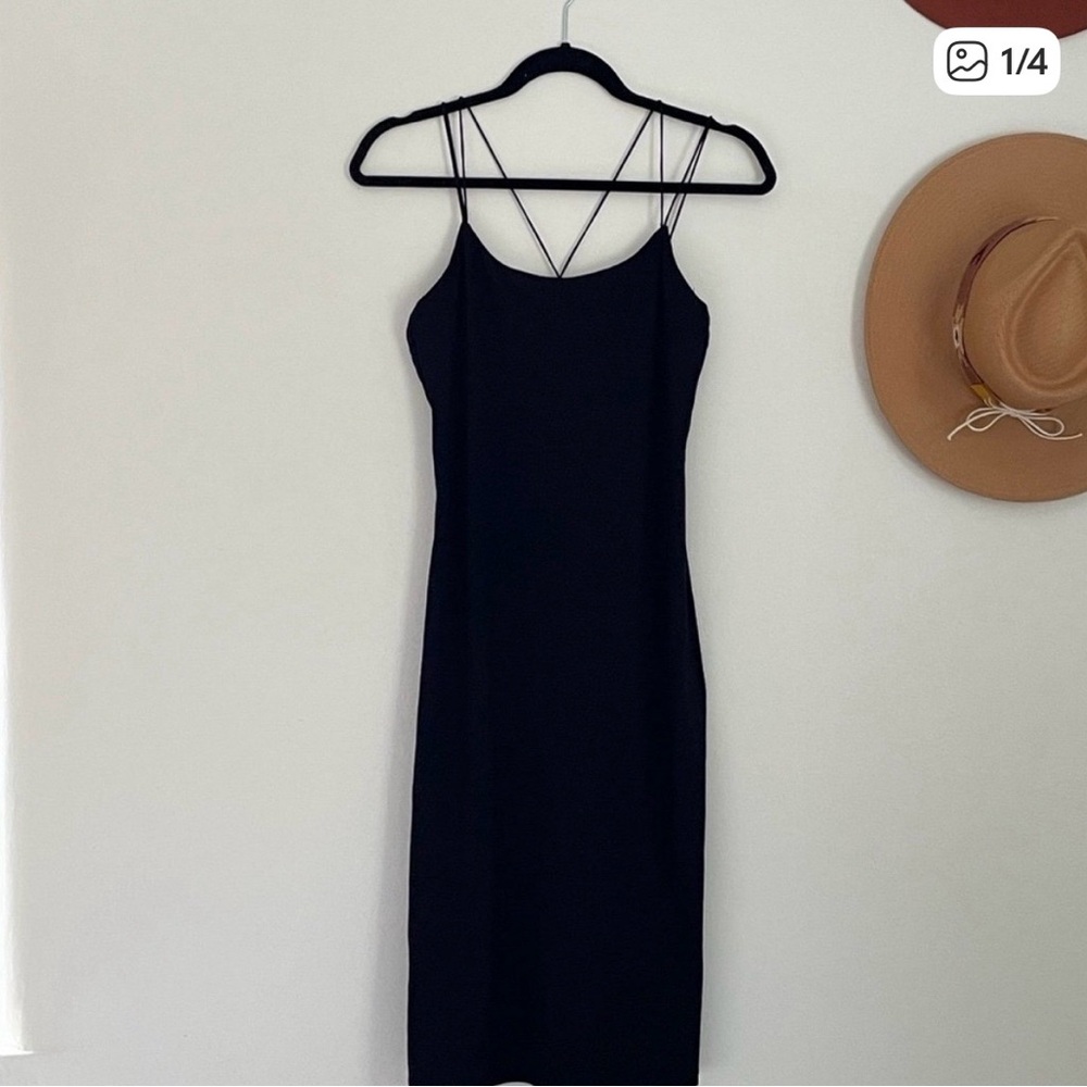 House of Harlow 1960 Black Strappy Midi Dress